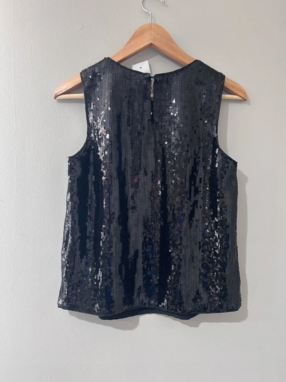 J.Crew jet black sequin sleeveless evening top. XS
